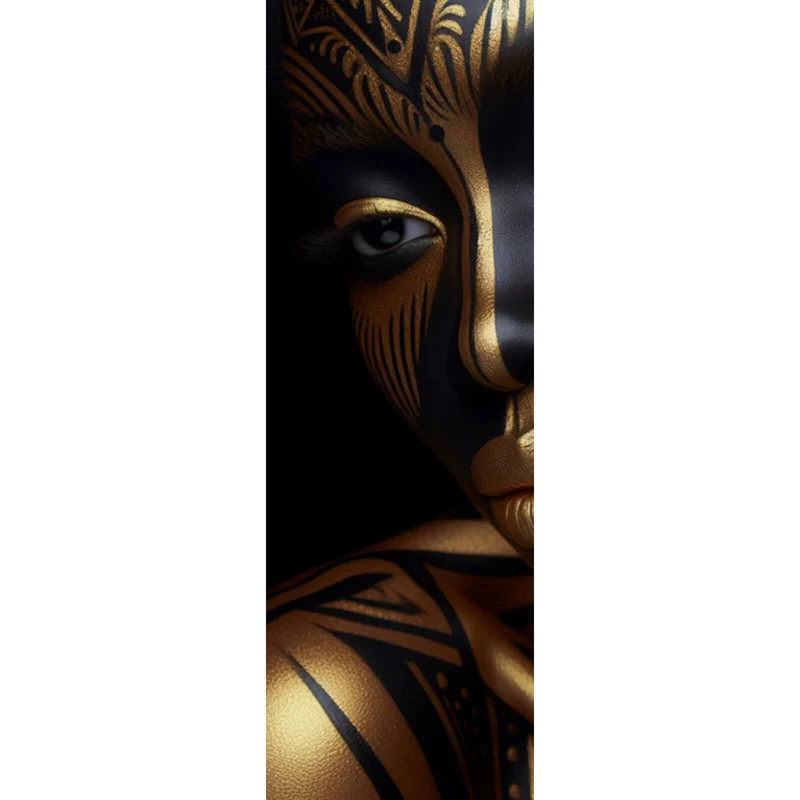 Leinwandbild Frauenporträt Tribal Modern Art Panorama Hoch