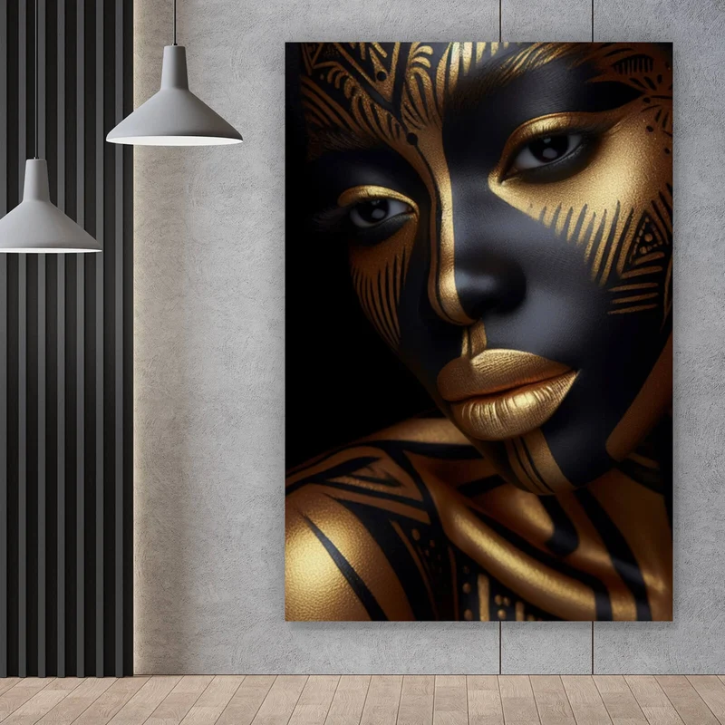 Poster Frauenporträt Tribal Modern Art Hochformat