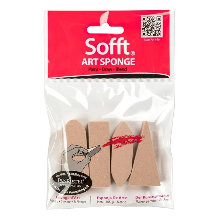 Sofft Pastel Application Sponges, Set of 4, Assorted Shapes