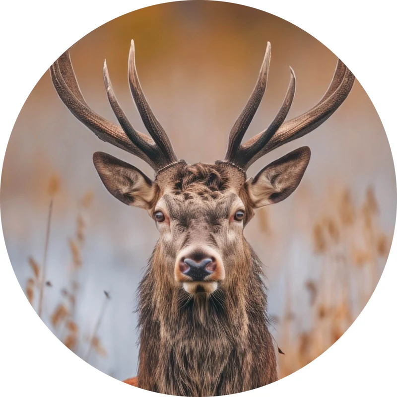 Aluminiumbild Majestätischer Hirsch in der Natur Kreis