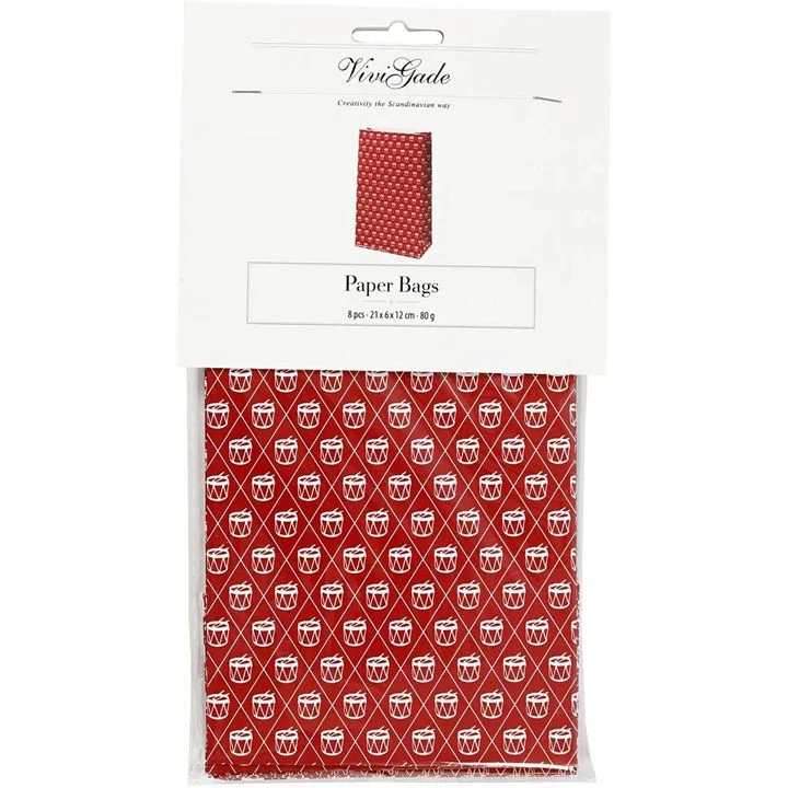 Christmas Paper Bags, Set of 8