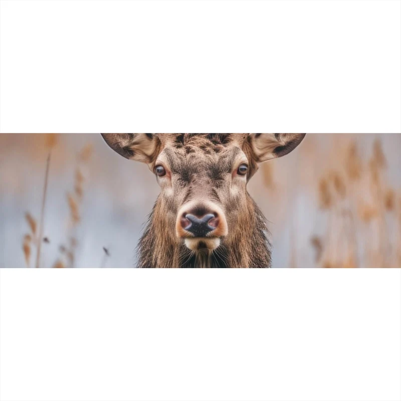 Aluminiumbild gebürstet Majestätischer Hirsch in der Natur Panorama