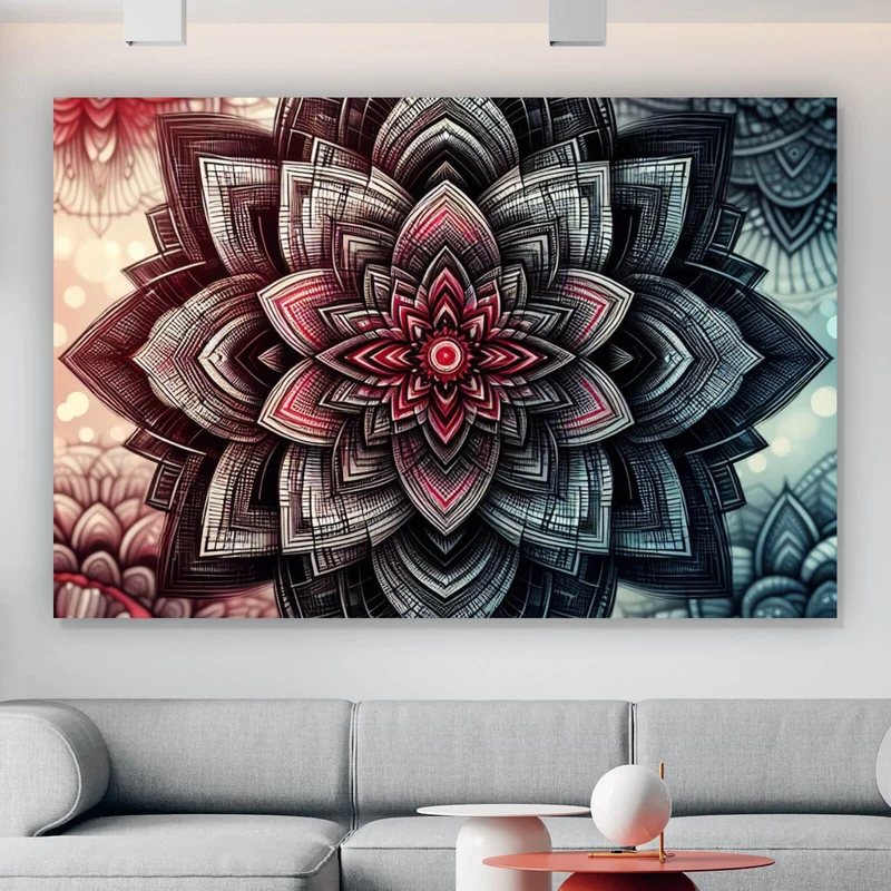 Acrylglasbild Beeindruckendes Mandala Muster Querformat