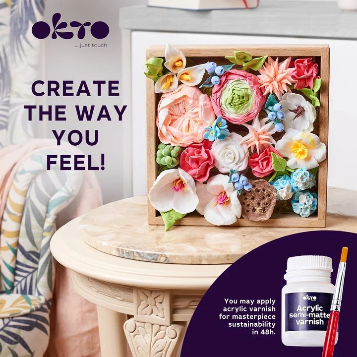 OKTO Modeling Clay Set in Wooden Frame 21 x 21 cm ROMANTIKA