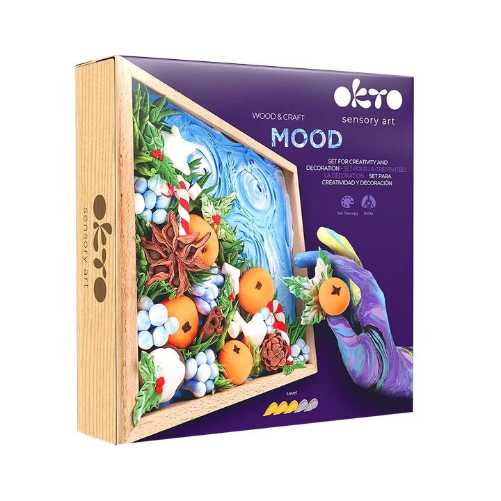 OKTO Modeling Clay Set in Wooden Frame, 21 x 21 cm, Joy