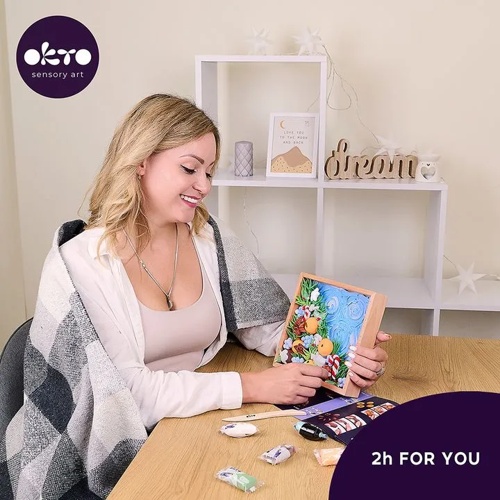 OKTO Modeling Clay Set in Wooden Frame, 21 x 21 cm, Joy