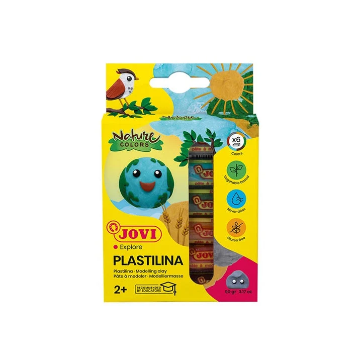 JOVI Modeling Clay, Natural Shades, 6 x 15 g