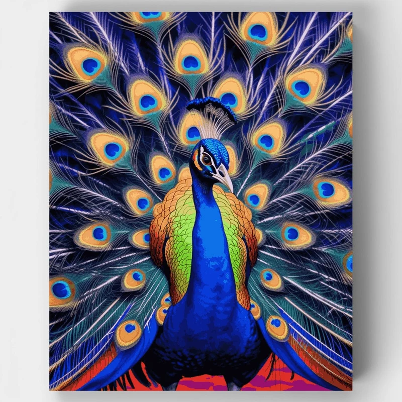 Majestic Peacock Display - Paint by Numbers Kit