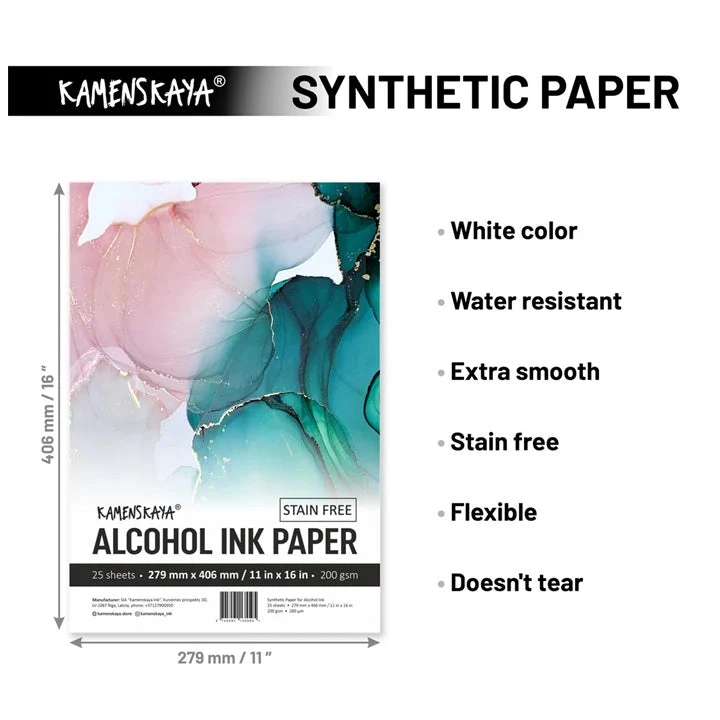 KAMENSKAYA Synthetic Paper Set for Alcohol Inks