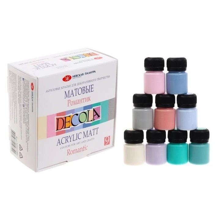 Decola Matte Acrylic Paint Set, 9 x 20 ml
