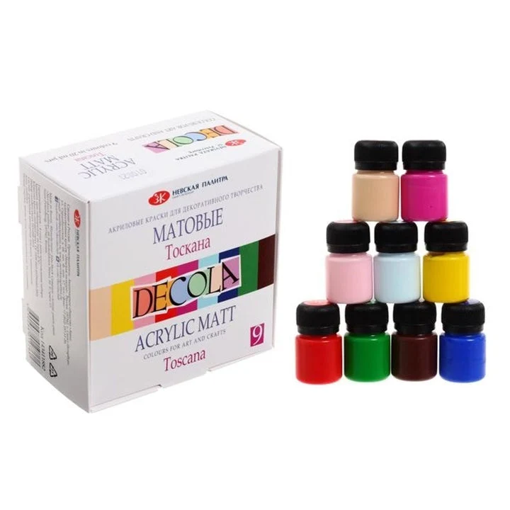 Decola Matte Acrylic Paint Set, 9 x 20 ml