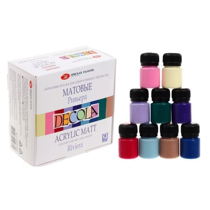 Decola Matte Acrylic Paint Set, 9 x 20 ml