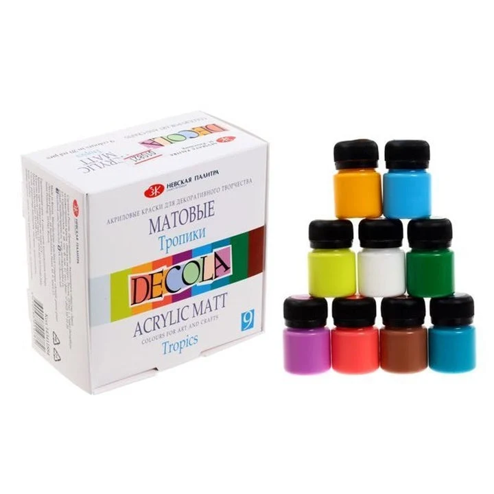 Decola Matte Acrylic Paint Set, 9 x 20 ml
