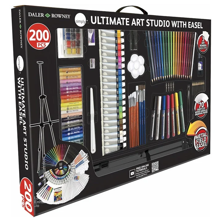 Daler-Rowney Large Art Set with Easel, 200-Piece