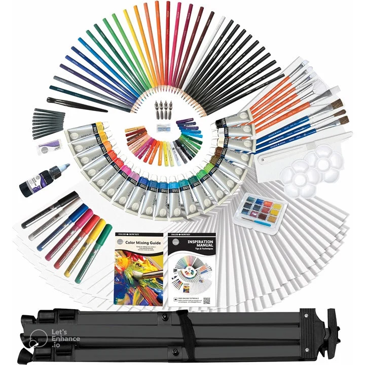 Daler-Rowney Large Art Set with Easel, 200-Piece