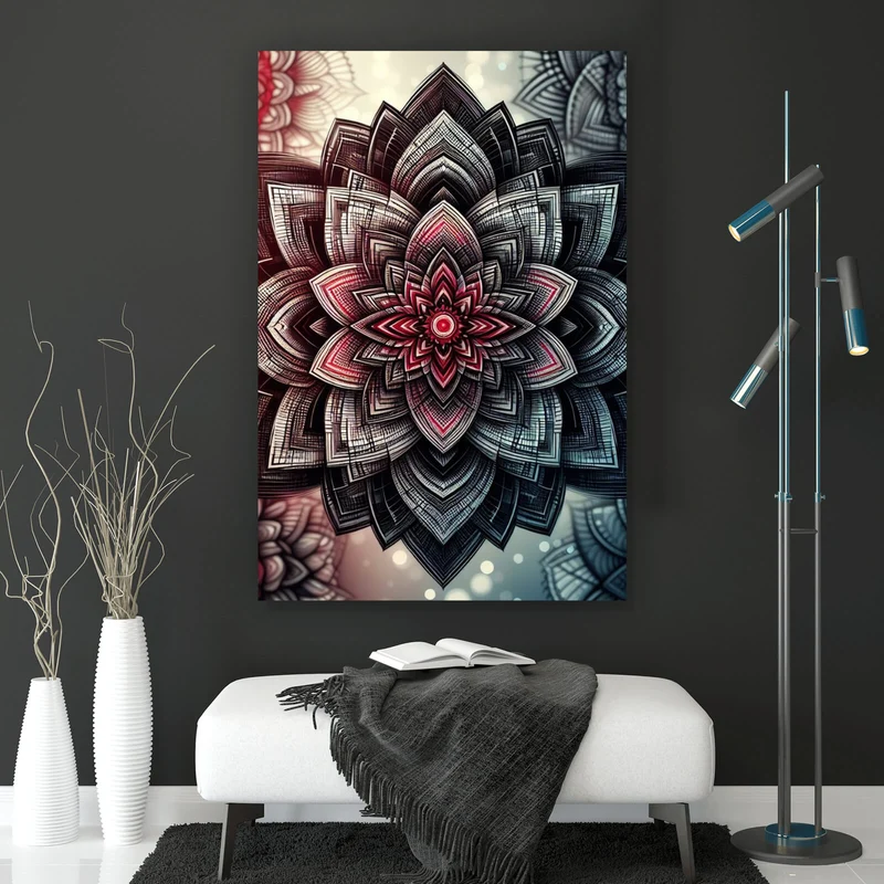 Aluminiumbild Beeindruckendes Mandala Muster Hochformat