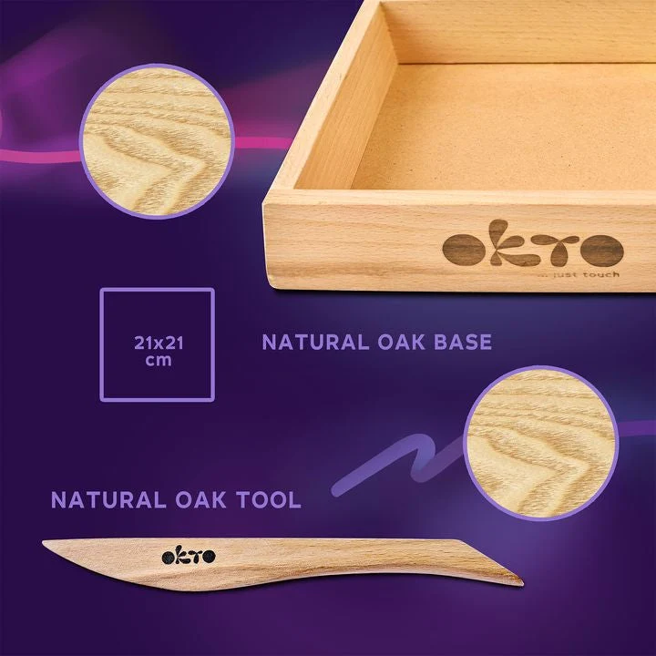 OKTO Modeling Clay Set in Wooden Frame 21 x 21 cm INSPIRATION
