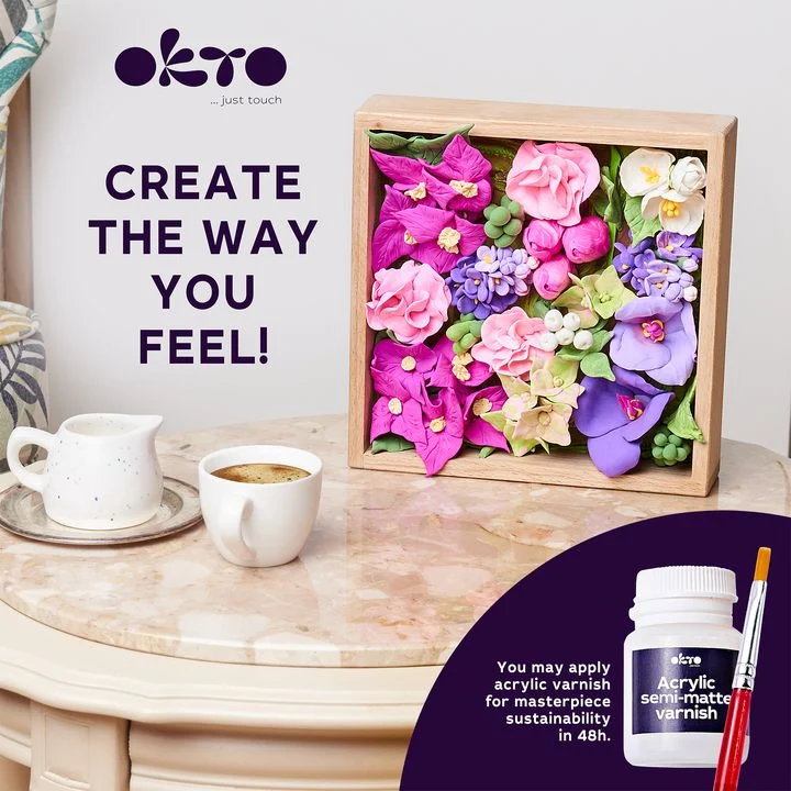 OKTO Modeling Clay Set in Wooden Frame 21 x 21 cm INSPIRATION