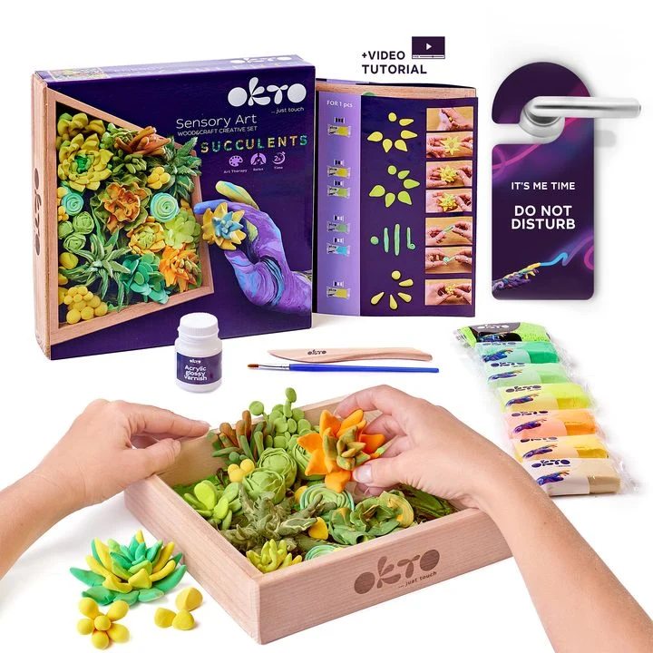 OKTO Succulent Modeling Clay Set 21 x 21 cm Energy