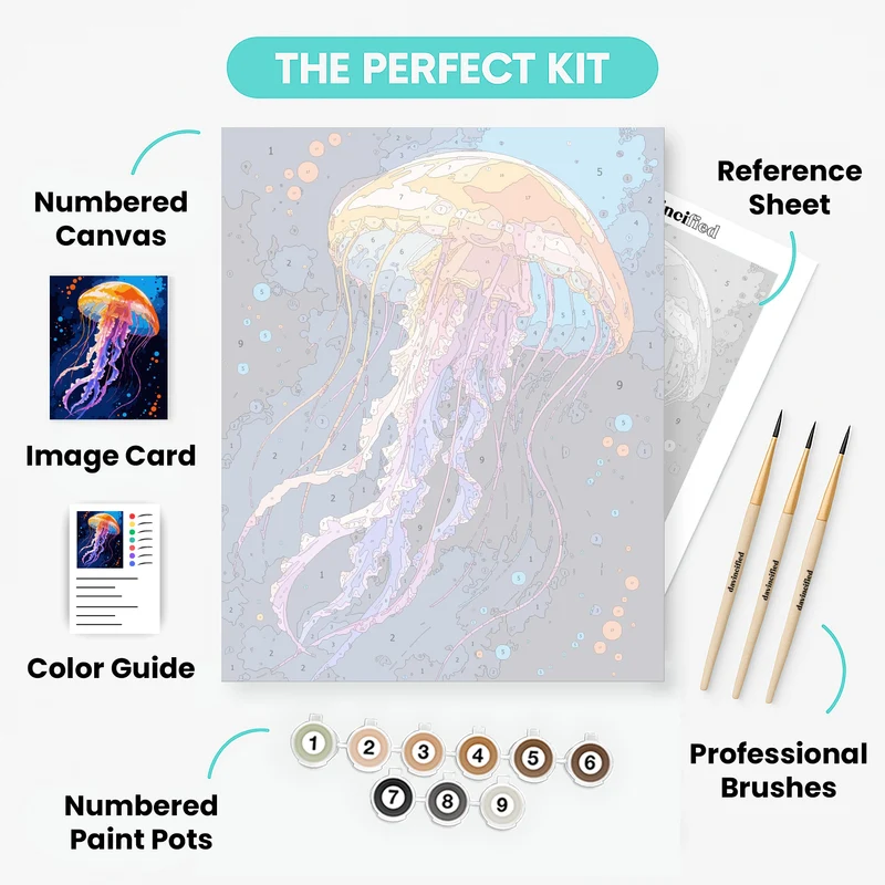 Vibrant Jellyfish - Paint by Numbers Kit