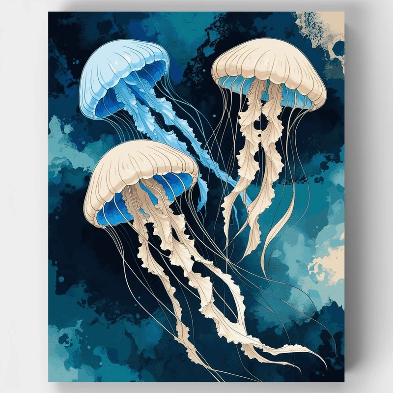 Ethereal Jellyfish Dance - Paint by Numbers Kit