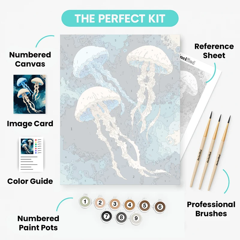 Ethereal Jellyfish Dance - Paint by Numbers Kit