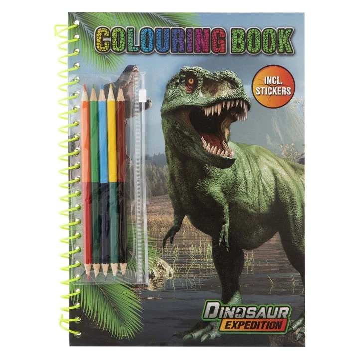 Dino A4 Coloring Book with Stickers and Pencils