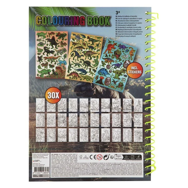 Dino A4 Coloring Book with Stickers and Pencils