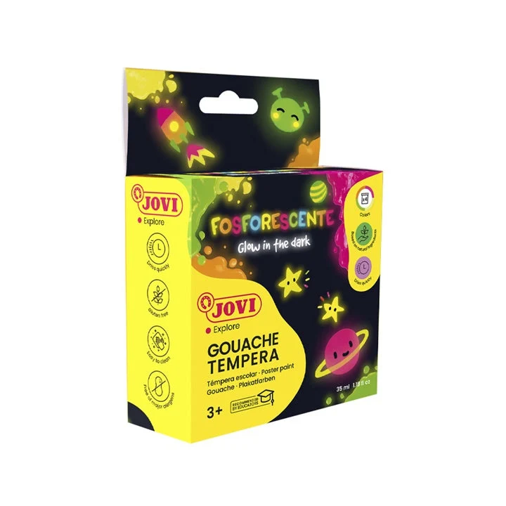 JOVI Neon Tempera Paints, Set of 4 × 35 ml