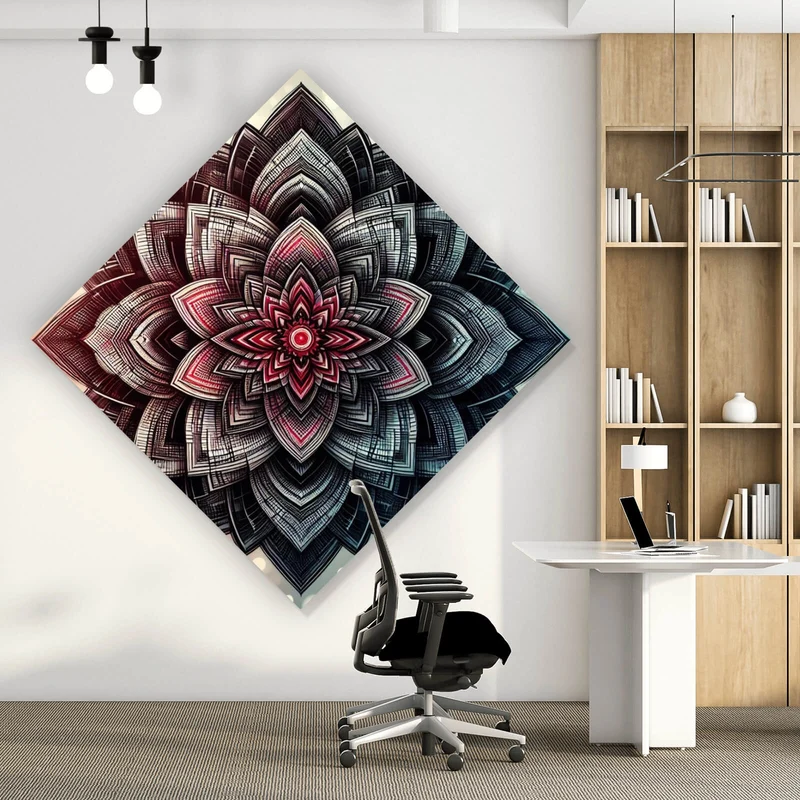 Acrylglasbild Beeindruckendes Mandala Muster Raute