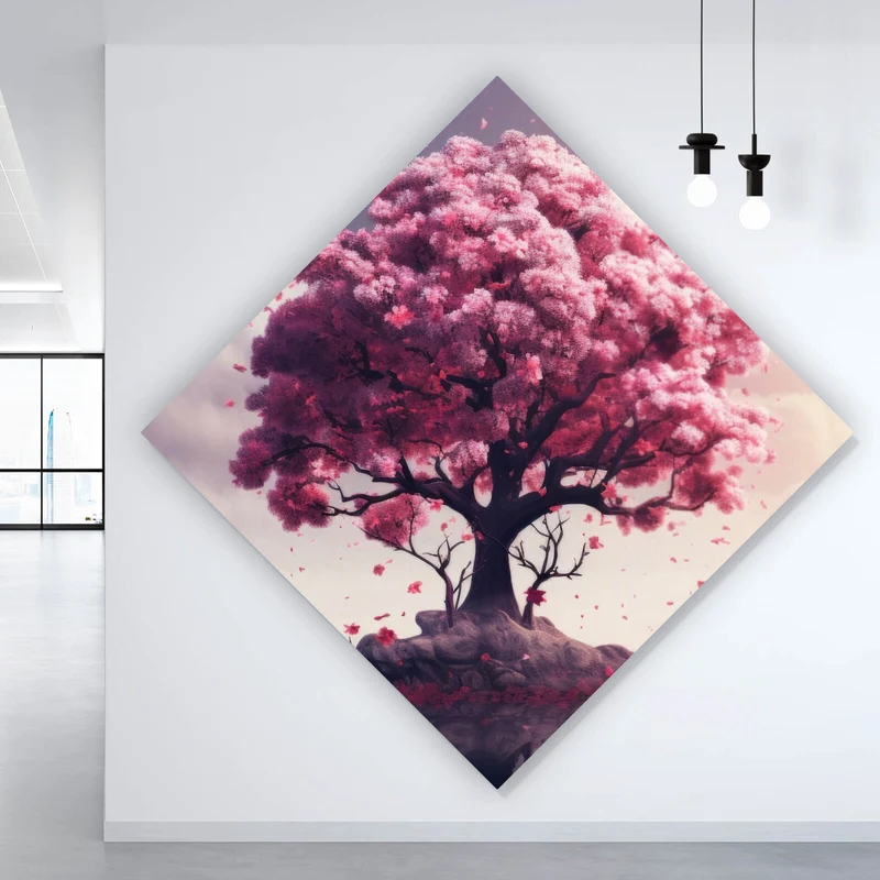 Leinwandbild Beeindruckender Baum auf stiller Wasserfläche Raute