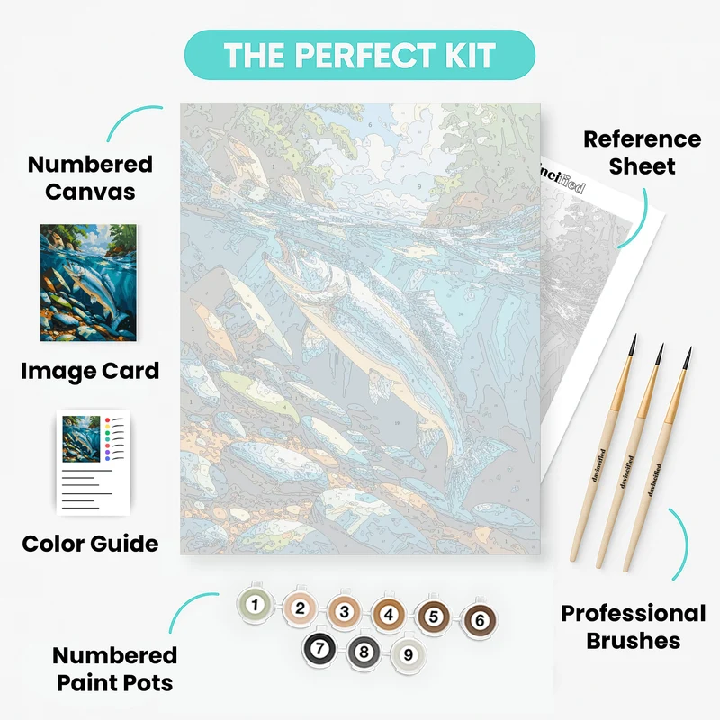 Majestic River Trout in Crystal Waters - Paint by Numbers Kit
