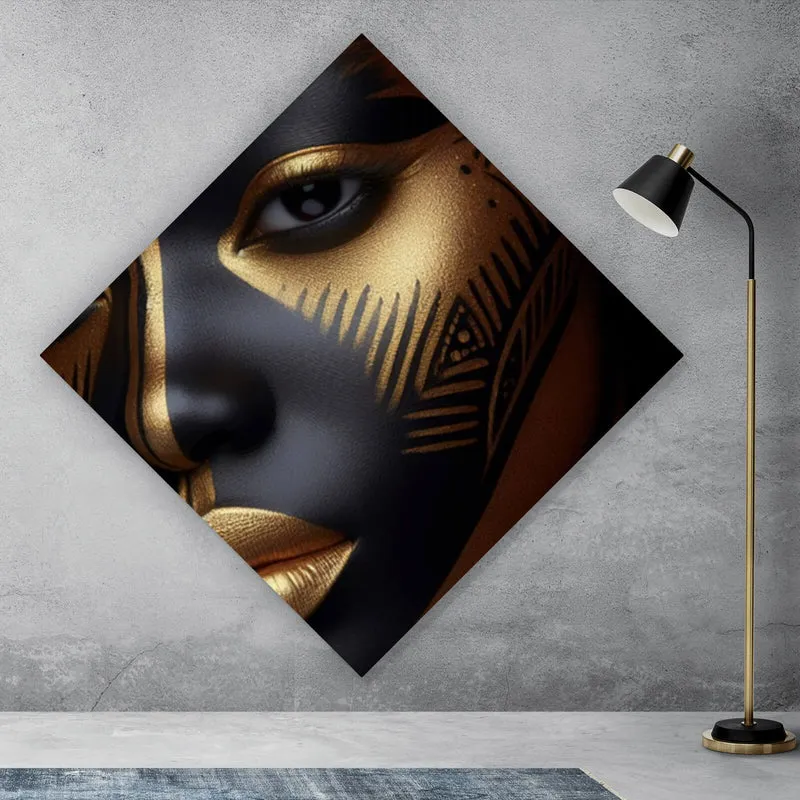 Poster Frauenporträt Tribal Modern Art Raute