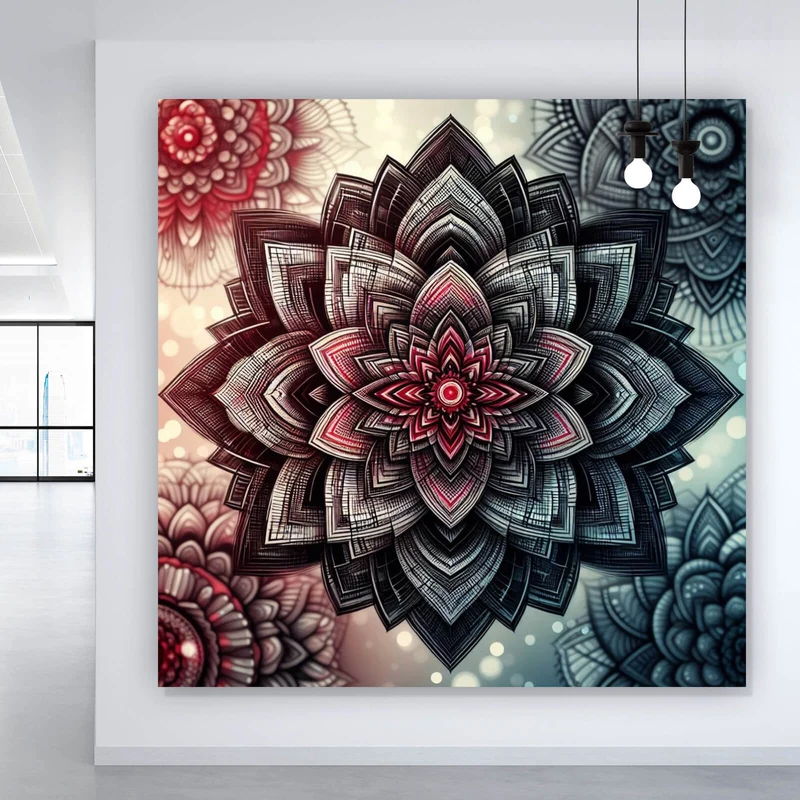 Spannrahmenbild Beeindruckendes Mandala Muster Quadrat