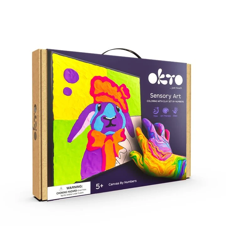 OKTO Air-Dry Clay Painting, 30 x 30 cm, Rabbit