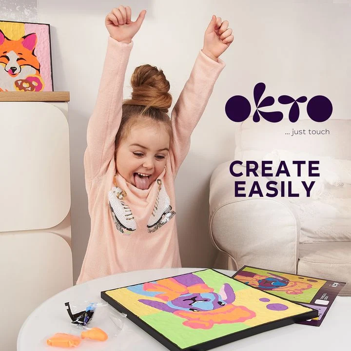 OKTO Air-Dry Clay Painting, 30 x 30 cm, Rabbit