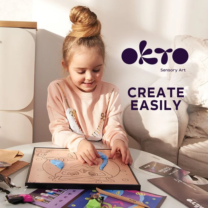 OKTO Painting with Air-Dry Clay, 30 x 30 cm, Owl