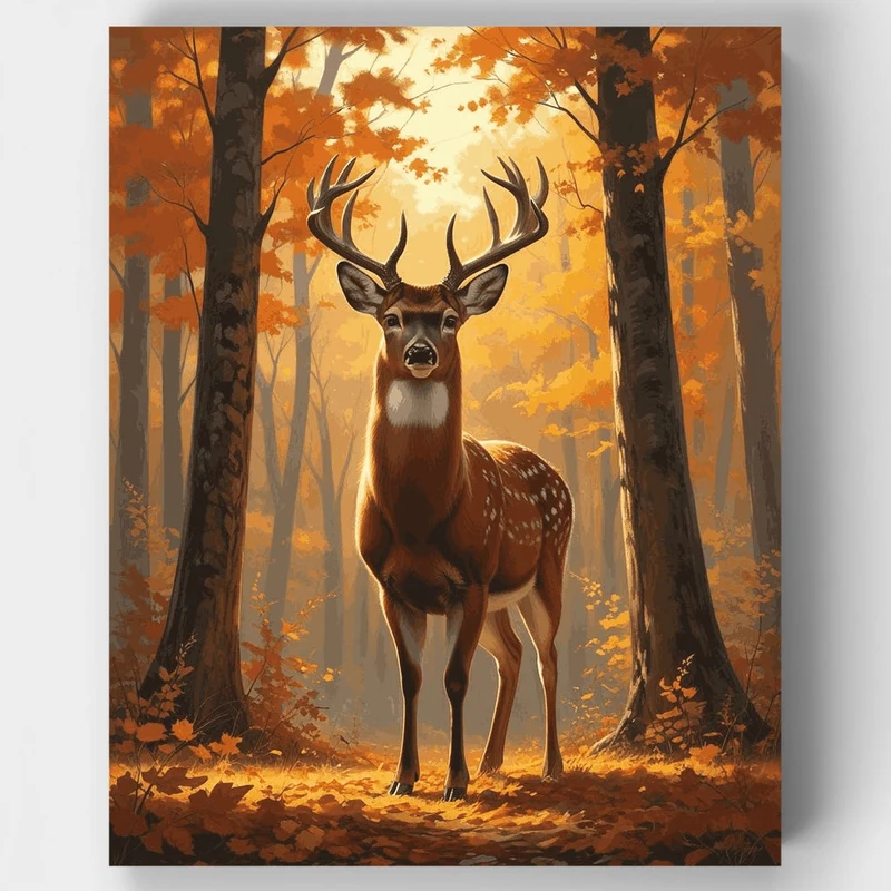 Majestic Buck in Autumn Forest - Paint by Numbers Kit