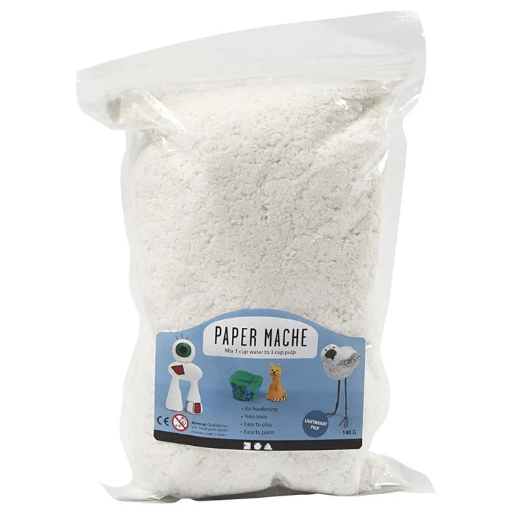 Paper Mâché Clay, 140 g, White