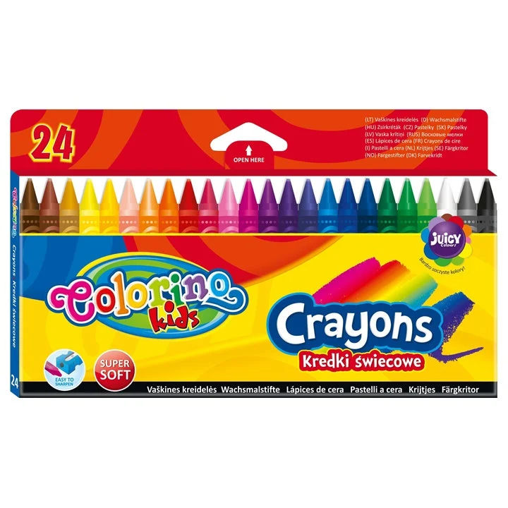 Colorino Round Wax Crayons, 24 pcs