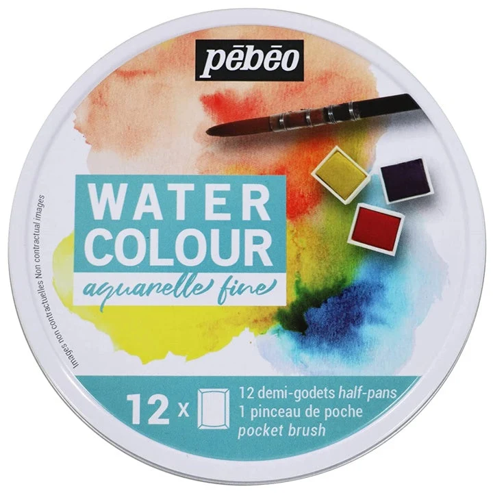 Pebeo Set of Watercolors in a Metal Box