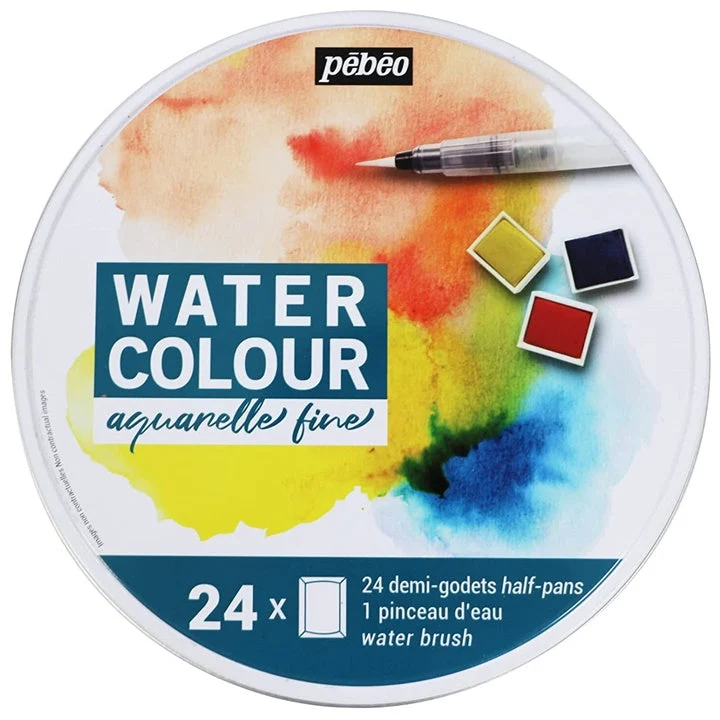 Pebeo Set of Watercolors in a Metal Box