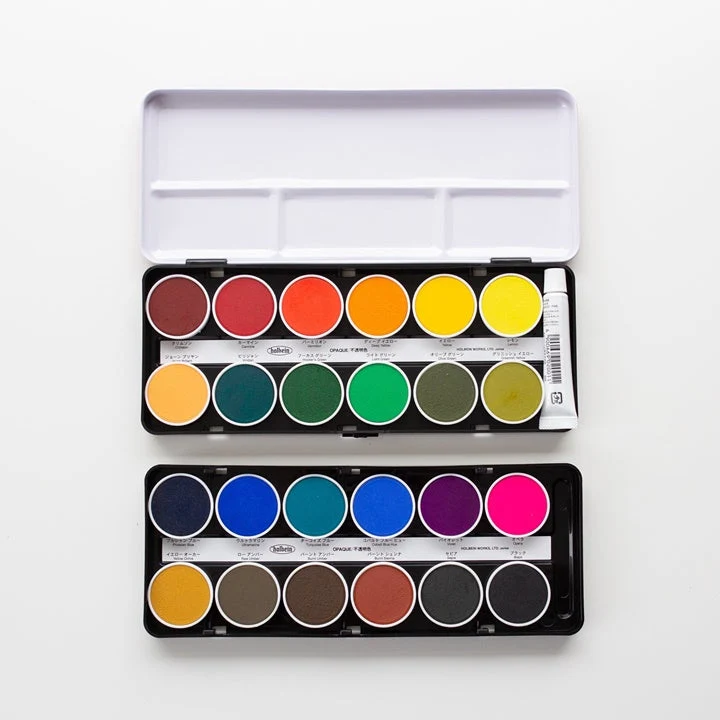 Holbein Cake Colors Opaque Watercolor Set