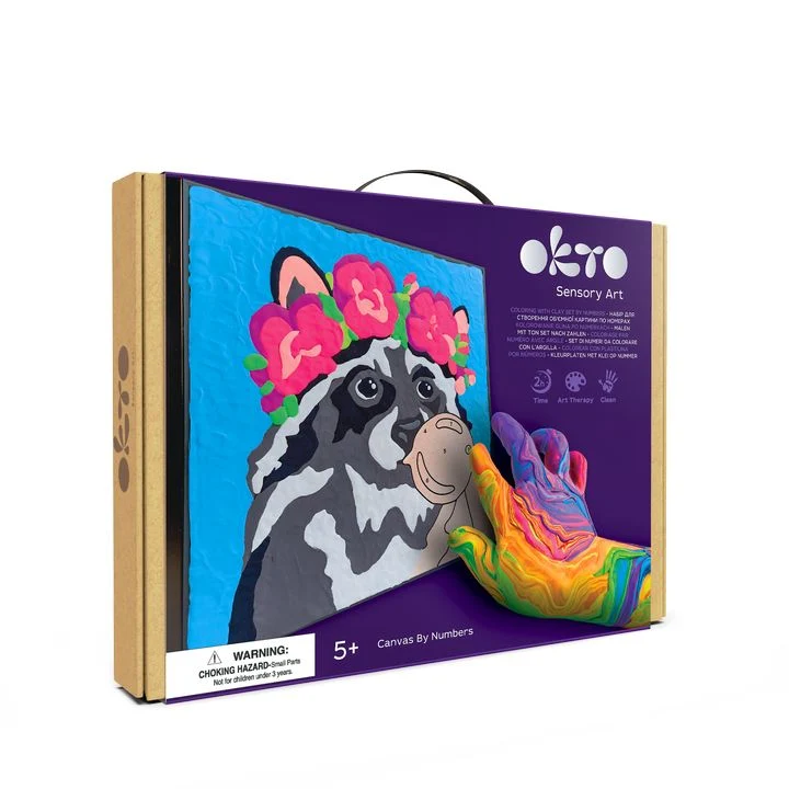 OKTO Painting with Air-Dry Clay, 30 x 30 cm, Raccoon
