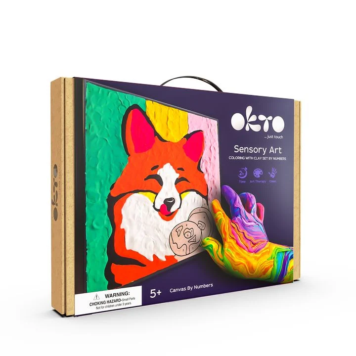 OKTO Air-Dry Clay Painting, 30 x 30 cm, Fox
