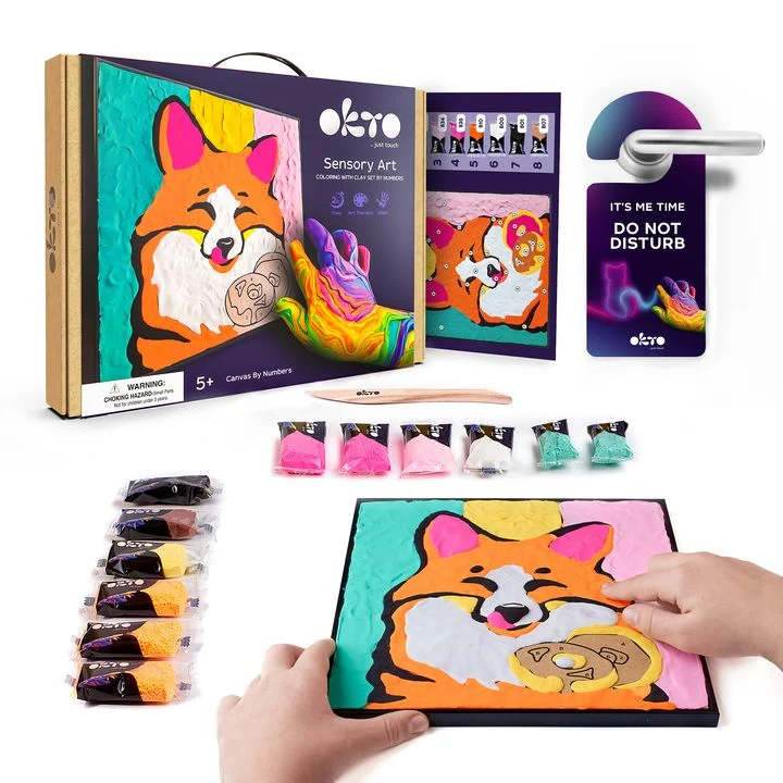 OKTO Air-Dry Clay Painting, 30 x 30 cm, Fox