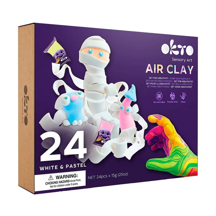 OKTO Air-Dry Clay Set, 24 Pastel Shades