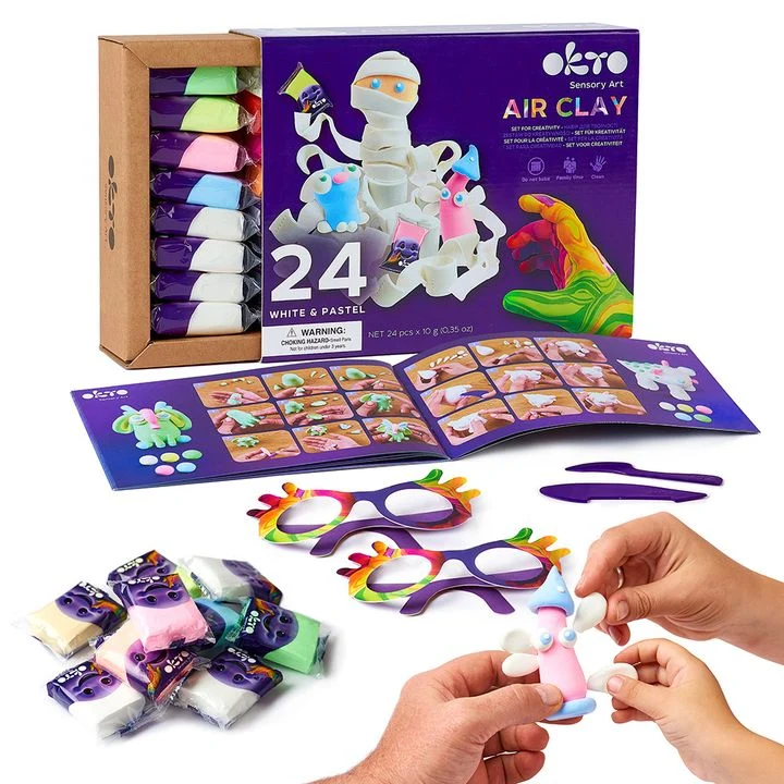 OKTO Air-Dry Clay Set, 24 Pastel Shades