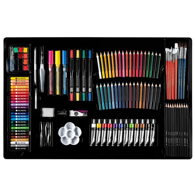 Daler-Rowney Art Set with Canvas and Easel, 215 Pieces