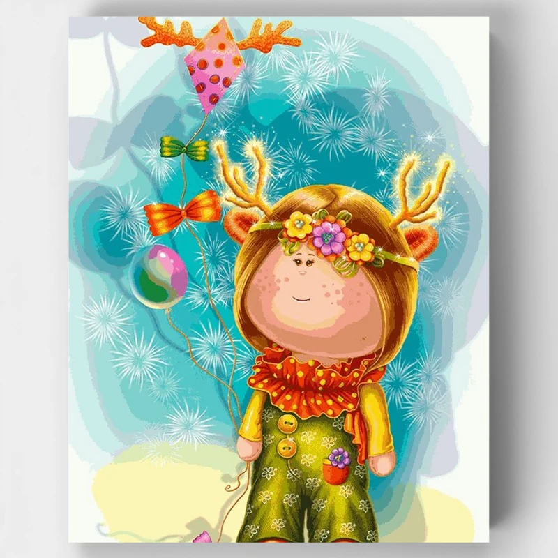 "Fawn Cutie Dolls" Paint by Numbers Kit